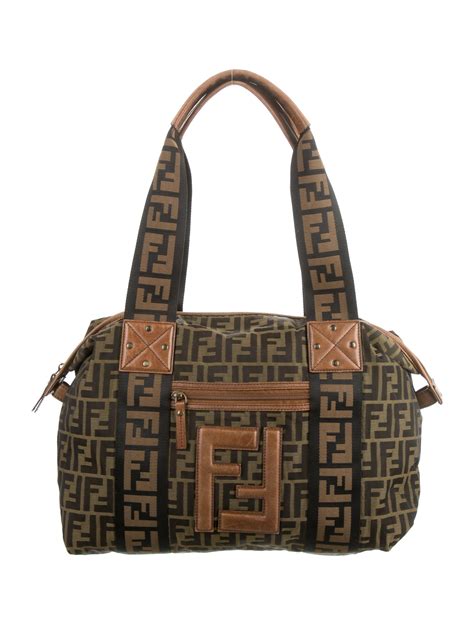 fendi roll appliquéd textured leather tote|Fendi zucca tote.